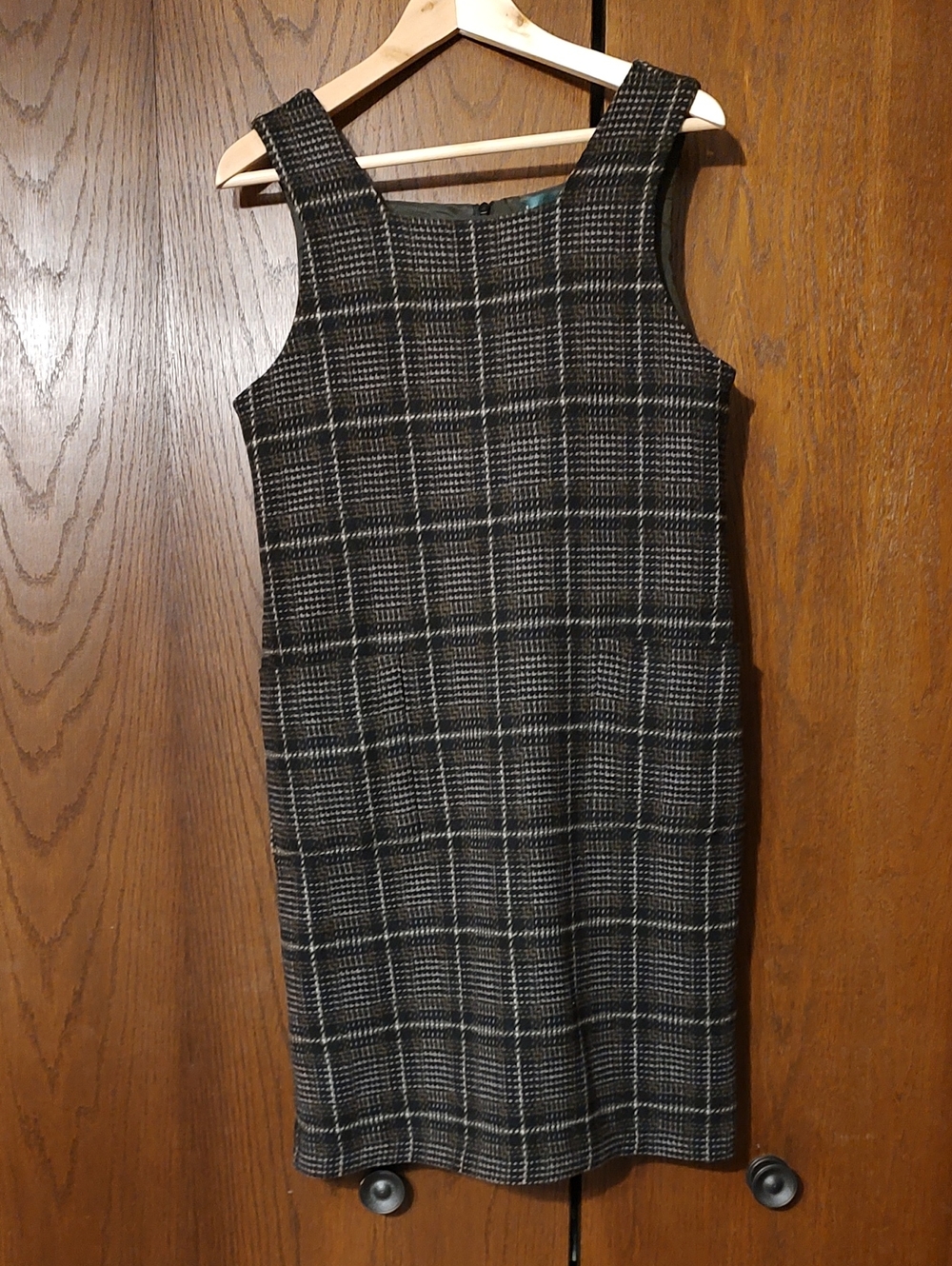 Harve Benard Black & White Plaid Midi Sheath Dress